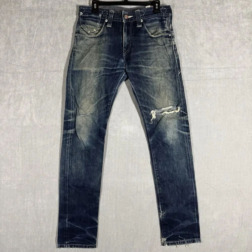 Levi’s Engineered Jeans W32 R111 Tapered Distressed Denim Y2K **UNIQUE - RARE**